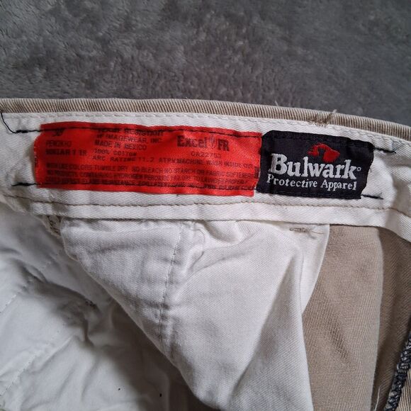 Bulwark Flame Resistant Pants Mens 38 Inseam 32 Cream - Picture 5 of 10